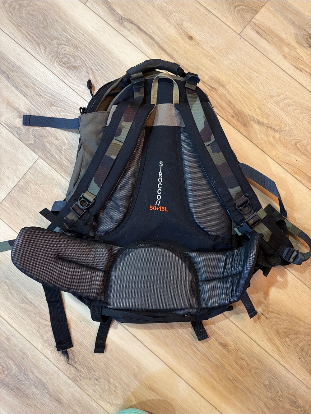 The North Face Black and Olive Green Men's Hiking Backpack - Picture 2 of 8